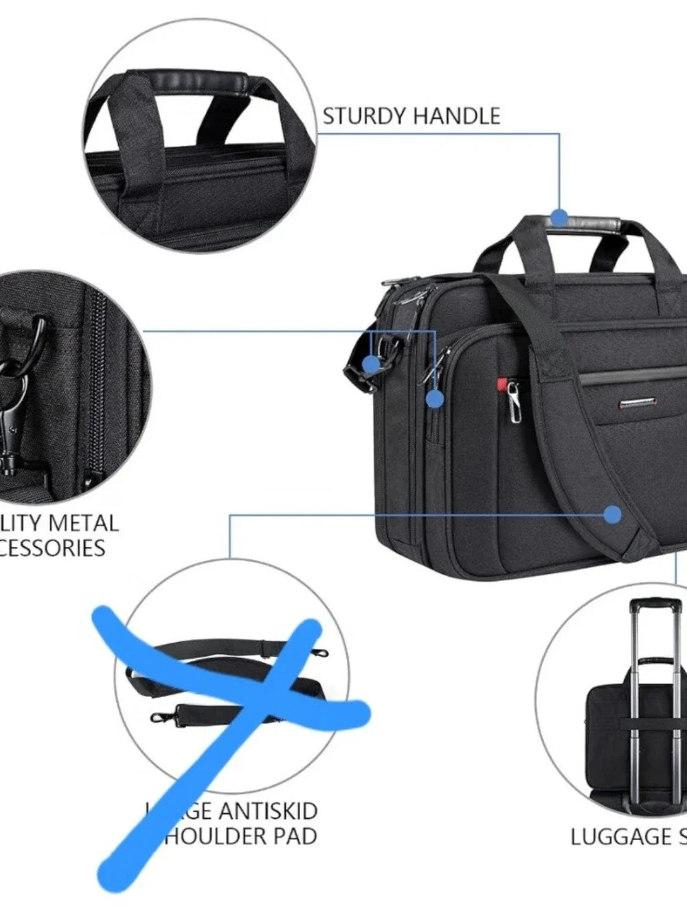 Vankean Expandable Premium Laptop Case, No Shoulder Strap